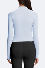 Women Semi-Zip Slim Fit Long Sleeve Athletic Top