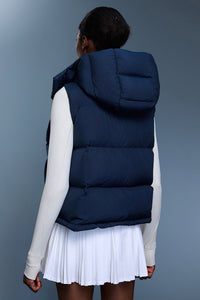 Women Short Down Vest Hooded Windproof Winter Outerwear