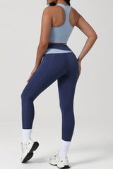 Women Color Block Yoga Bra & Leggings Set