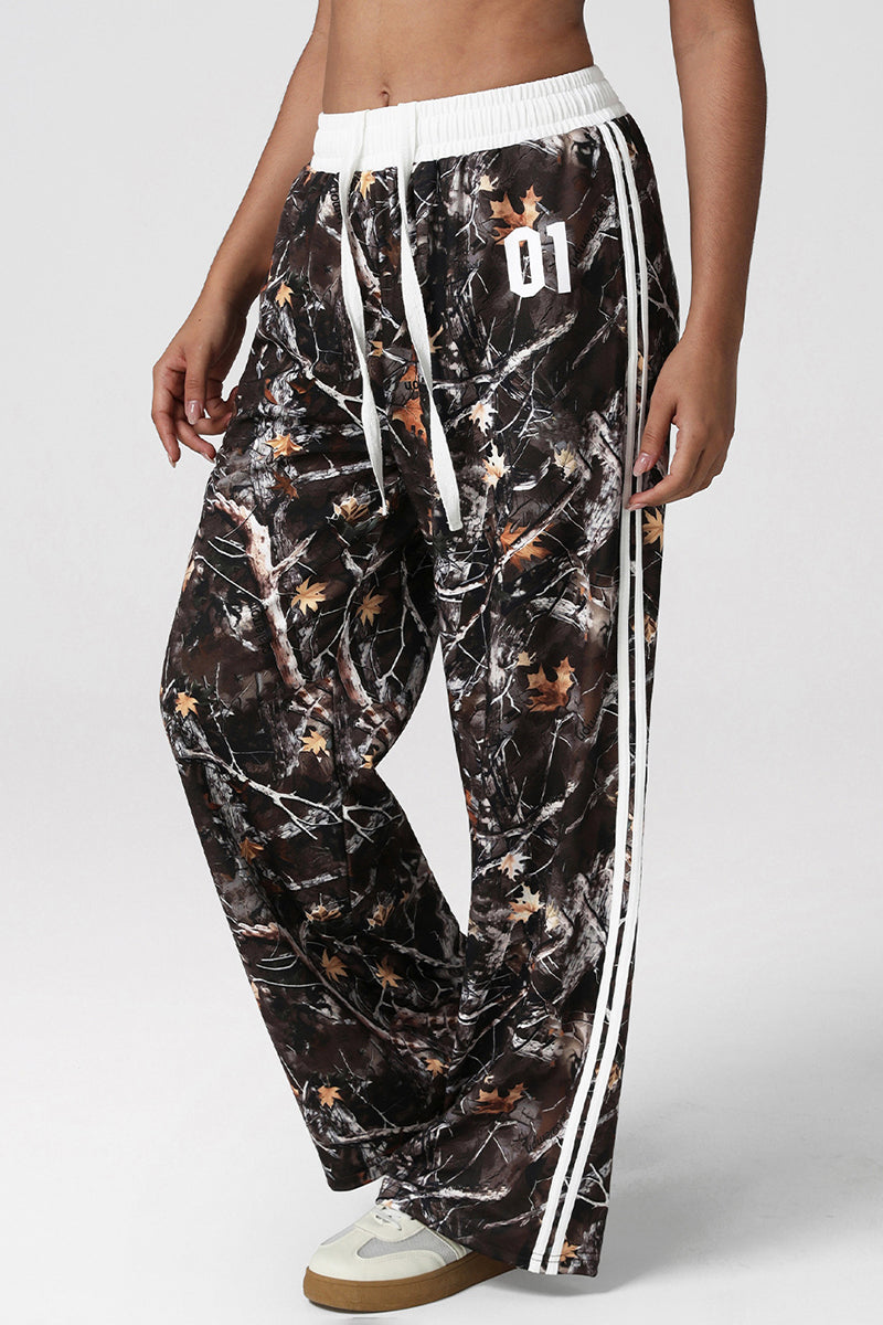 Women Camouflage Drawstring Casual Jogger Pants