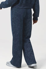 Women High-Waist Loose Straight Leg Printed Athletic Pants