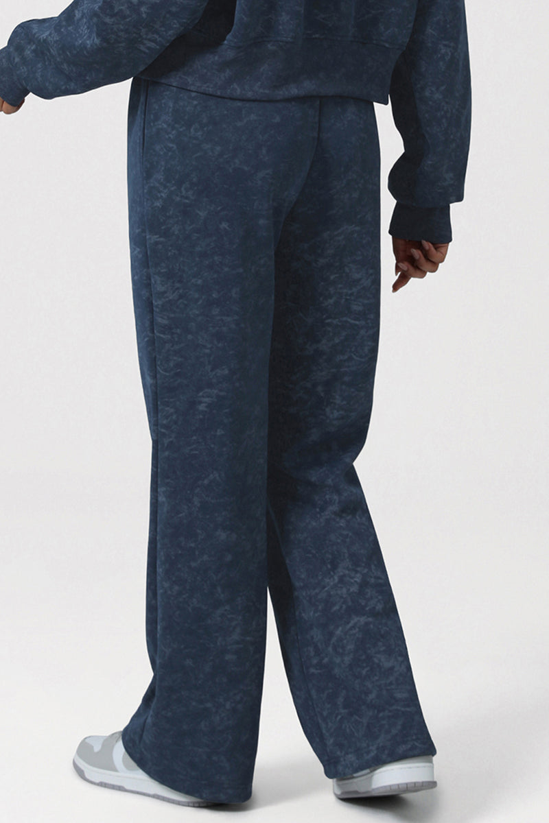 Women High-Waist Loose Straight Leg Printed Athletic Pants