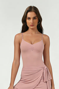 Women's Sports Ballet Pleated Sleeveless Yoga Top