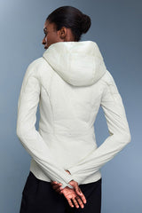 Women Detachable Hood Two-Piece Water Repellent Slim Fit Cotton Padded Jacket
