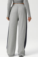 Women High-Waist Color-Block Wide-Leg Yoga Lounge Pants