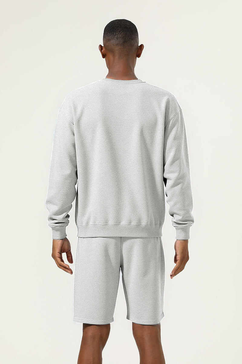Men's Athletic Set:Round-neck Pullover And Shorts