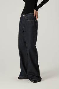 Women Retro Wide-Leg Classic Denim Pants