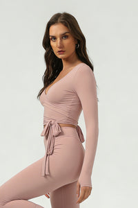 Women's ballet crossover yoga long-sleeved blouse jacket