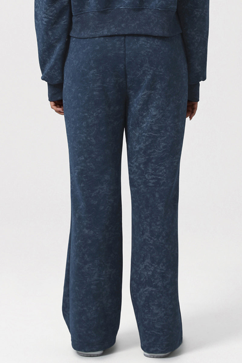 Women High-Waist Loose Straight Leg Printed Athletic Pants