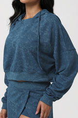 Women Printed Loose Hooded Long Sleeve Sport Hoodie