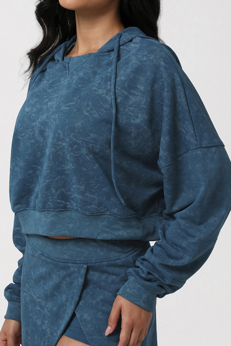 Women Printed Loose Hooded Long Sleeve Sport Hoodie