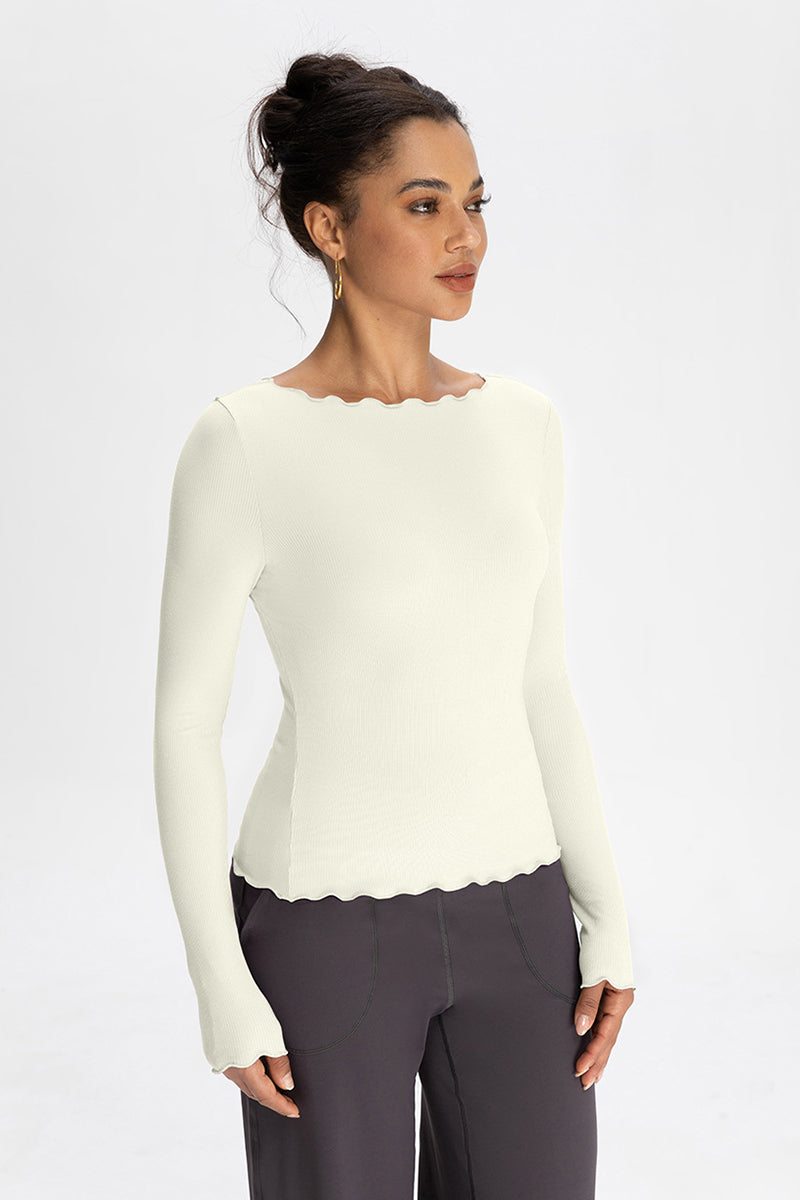 Women Wave-Edge Modal Yoga Long Sleeves