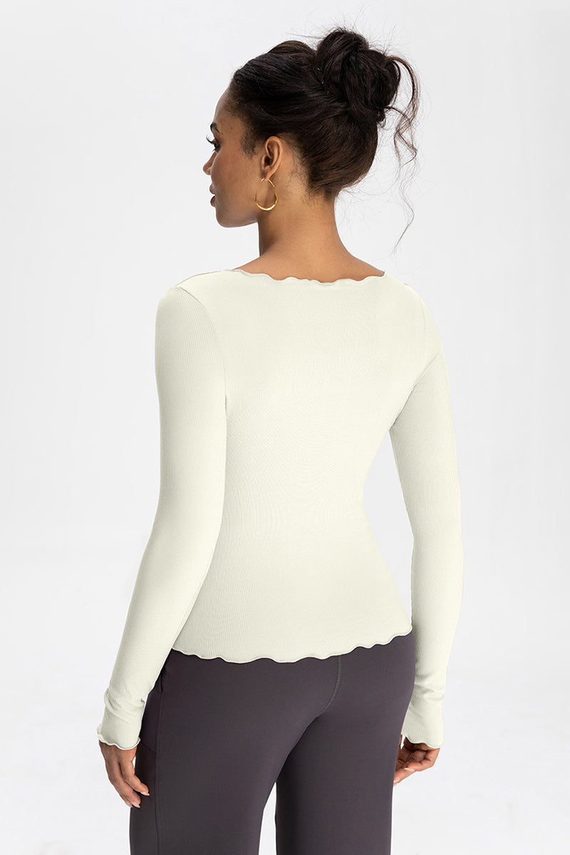 Women Wave-Edge Modal Yoga Long Sleeves
