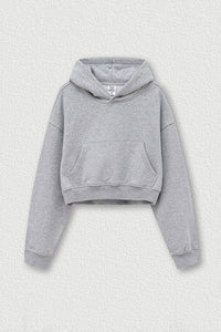 Women's Big Pocket Hooded Sweatshirt Cropped Top