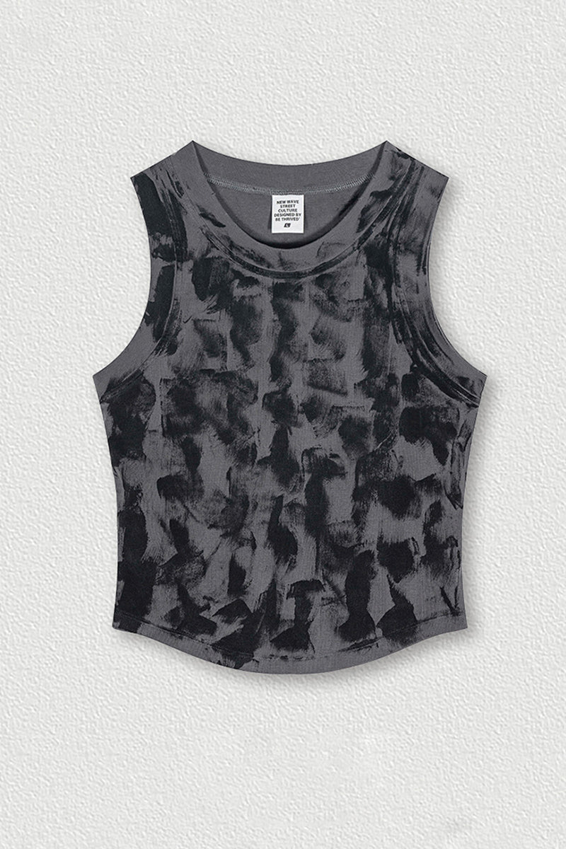 Women's Distressed Washed Tank Top - Streetwear Style