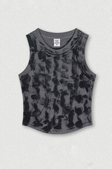 Women's Distressed Washed Tank Top - Streetwear Style