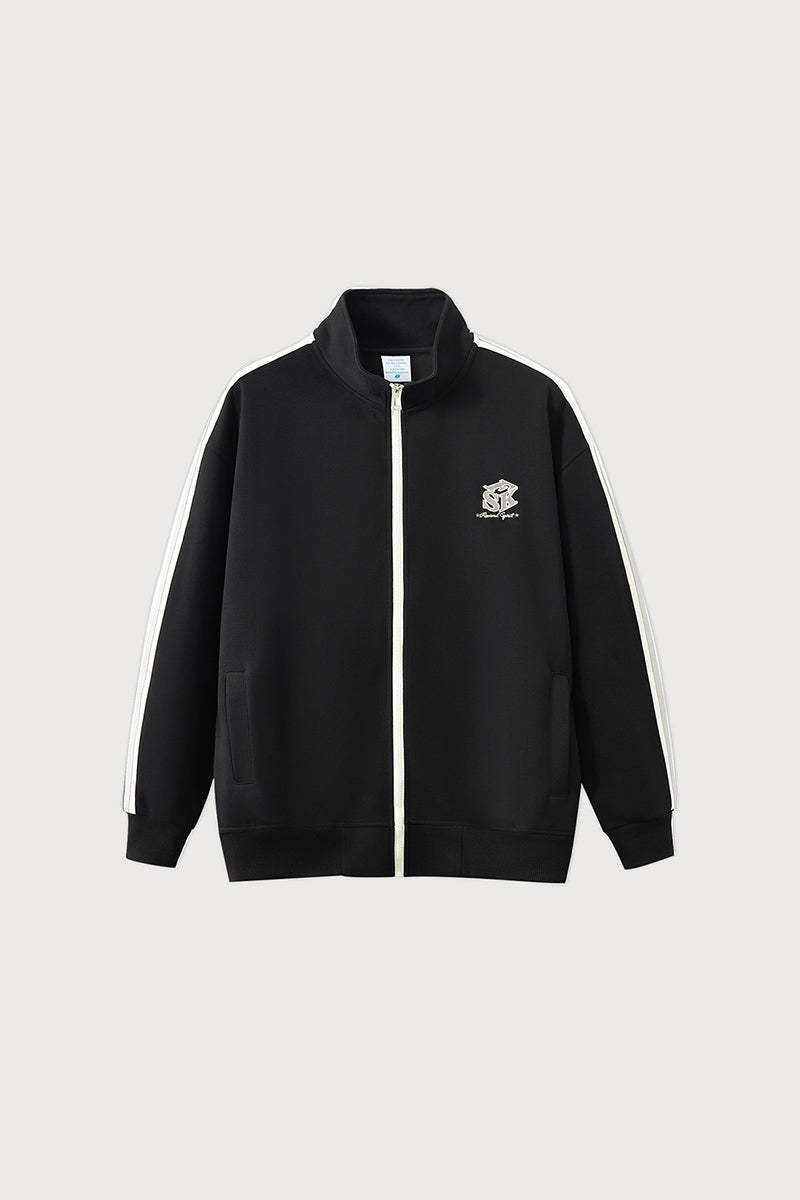 Unisex Casual Embroidered Striped Loose Jacket