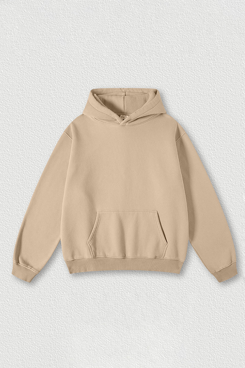 Heavyweight washed velvet hooded sweatshirt