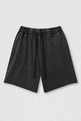 Distressed Washed Casual Shorts - Loose Rolled Hem Cargo Shorts