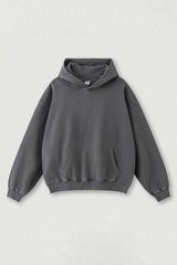 Washed loose hooded knitted plus-size sweatshirt