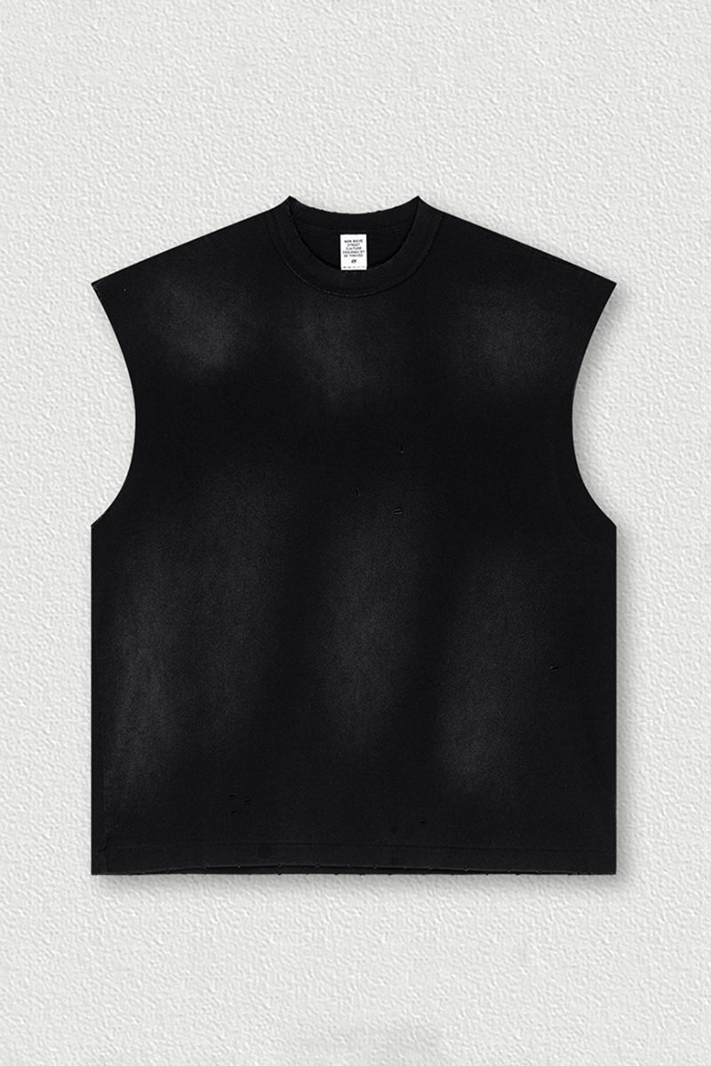 Vintage Distressed Sleeveless Sports Tank Top