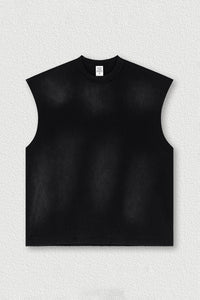 Vintage Distressed Sleeveless Sports Tank Top