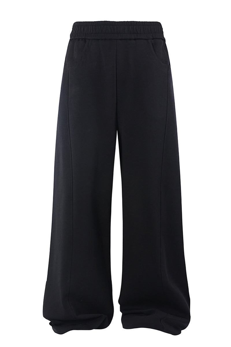 Unisex Loose Straight Leg Retro Street Pants: Mamba Cotton Blend Air Layer Design