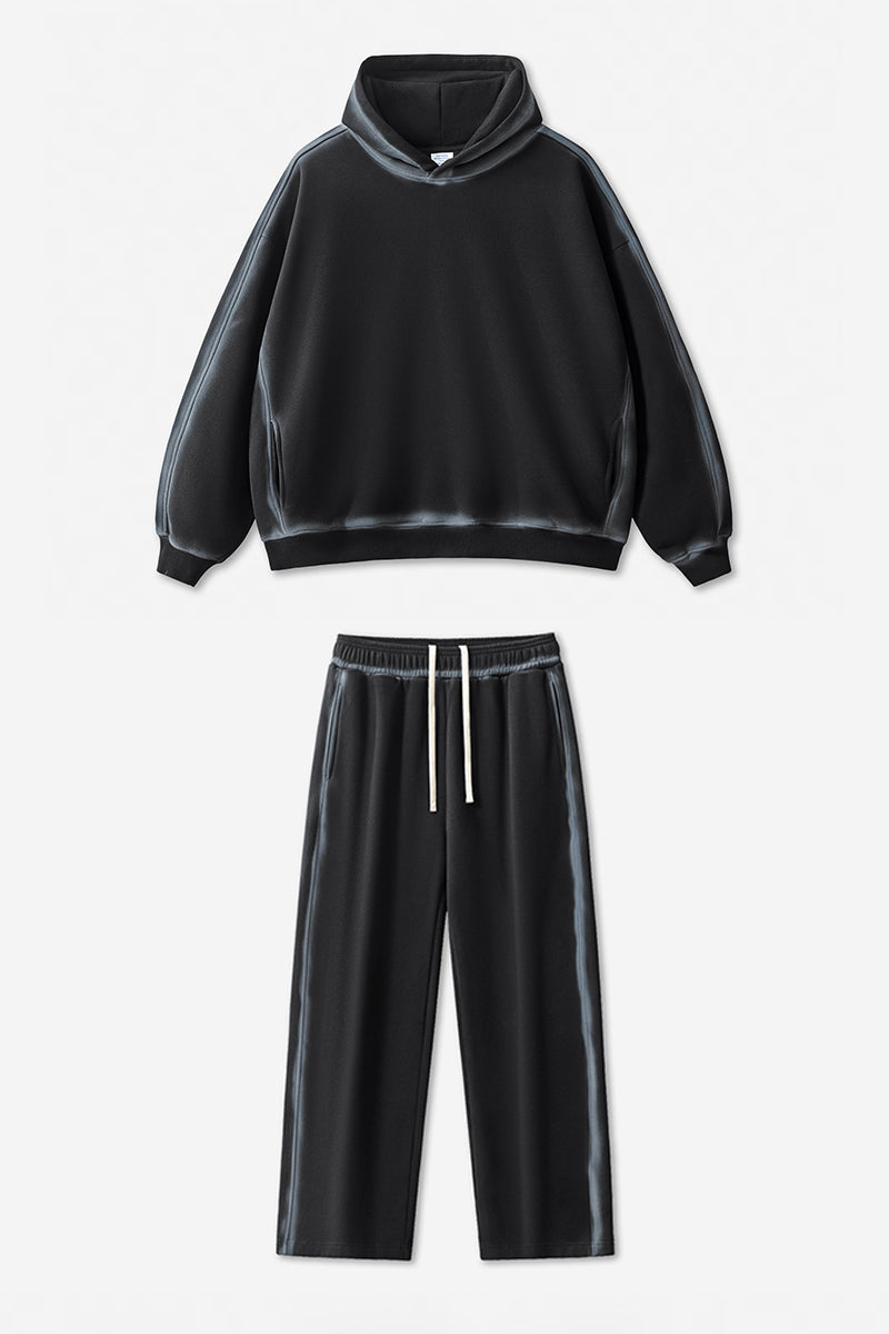 Unisex Vintage Fleece Washed Hoodie And Pants