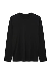 Men Solid Cotton Long Sleeve Tee