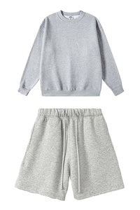 Men's Athletic Set:Round-neck Pullover And Shorts