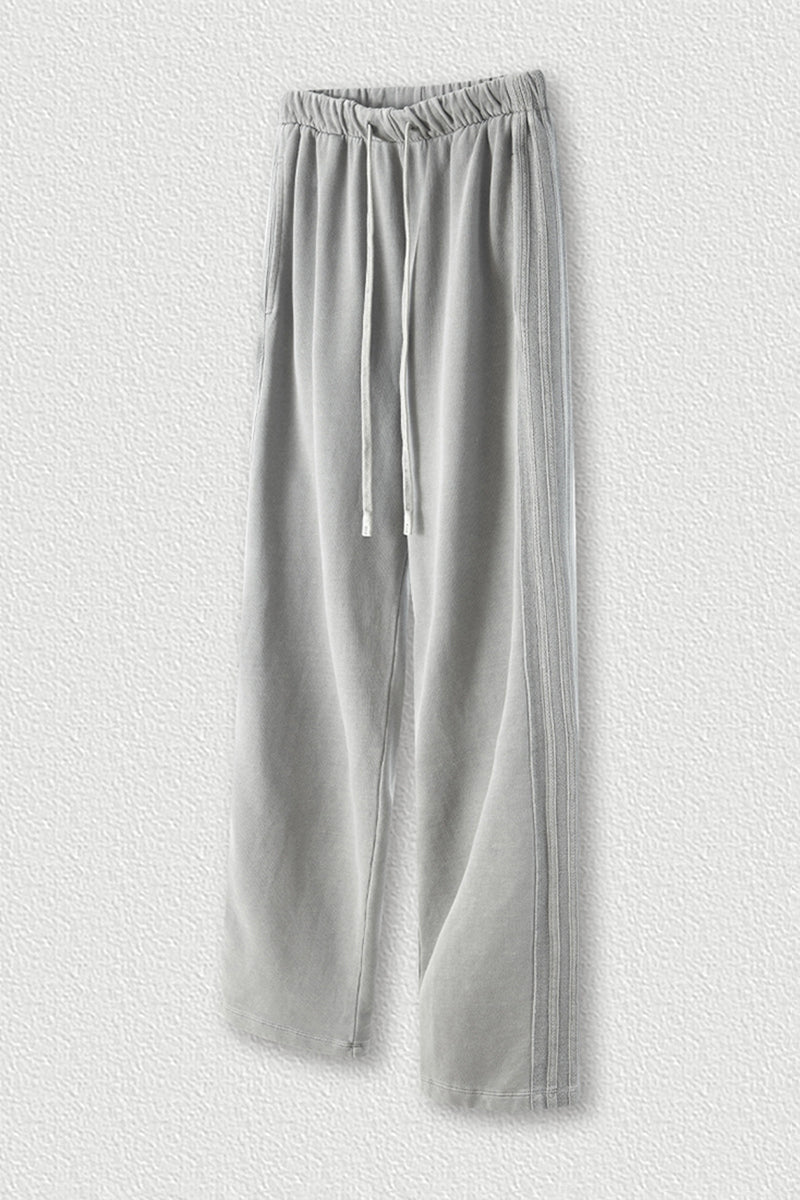 Washed Straight Leg Sweatpants - 450GSM Heavyweight Casual Pants