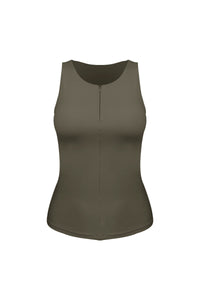 Women's Minimalist Front-Zip Sleeveless Sports Tank Top