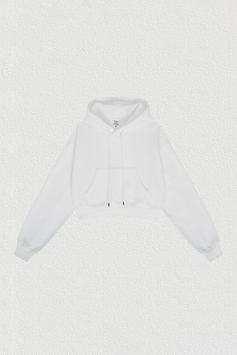 Women's velvet thickened cropped hooded sweatshirt