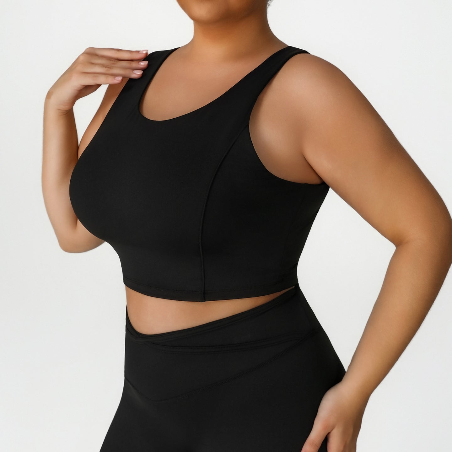 Plus size with chest pad high stretch nude bra sports yoga vest