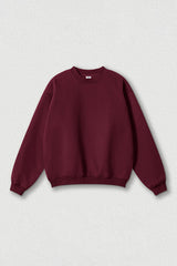 Loose fleece-lined thick round-neck sweatshirt