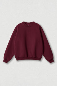 Loose fleece-lined thick round-neck sweatshirt