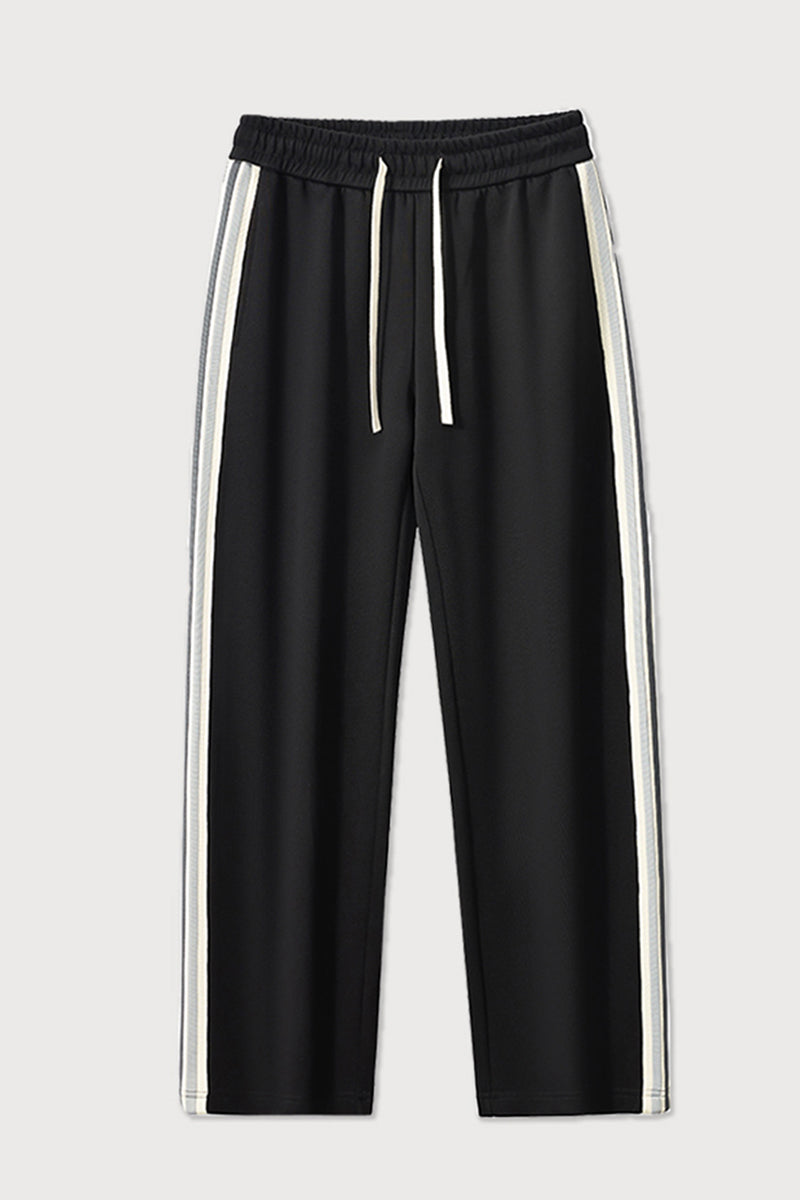 Unisex Wide-Leg Stripe Patchwork Pants