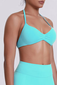 Women Halter Neck Seamless Sports Bra - Breathable Backless Yoga Top