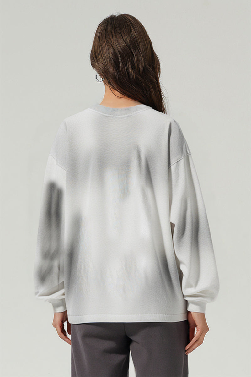 Men/Women Heavyweight Distressed Streetwear Long Sleeve T-Shirt