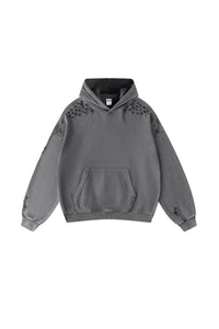 Men/Women Vintage Snow Wash Ripped Loose Hoodie