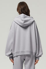 Men/Women Loose Hoodie - Vintage Spray Paint Graffiti YKK Zip