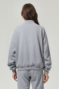 Men/Women Vintage Washed Zip-up Sweatshirt - Pure Cotton Terry Stand-up Collar