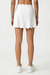 Women's Scalloped Edge A-line Anti-Exposure Sports Skirt