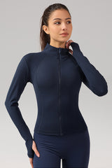Women Stand-Collar Slim-Fit Quick-Dry Yoga Jacket