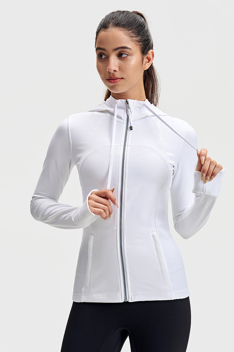Women Slim-Fit Quick-Dry Hooded Yoga Jacket
