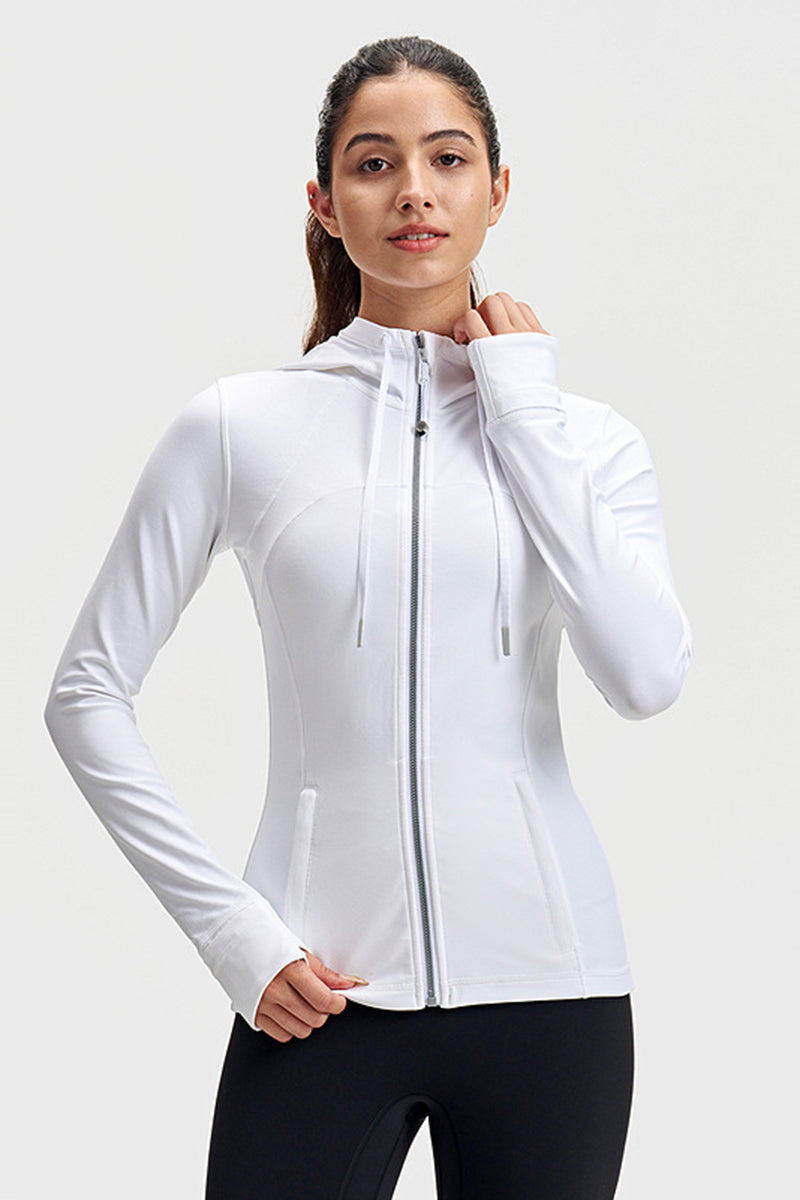 Women Slim-Fit Quick-Dry Hooded Yoga Jacket