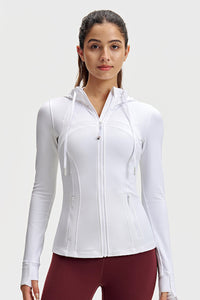 Women Slim-Fit Quick-Dry Hooded Yoga Jacket