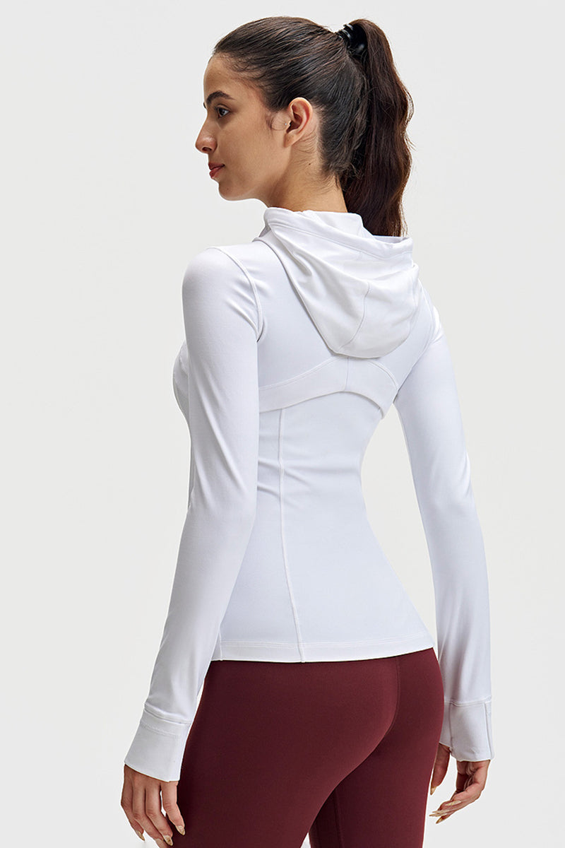 Women Slim-Fit Quick-Dry Hooded Yoga Jacket