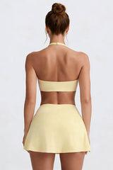 Women's Tennis Set:Halterneck Tank Top And Cross-Waist Skirt