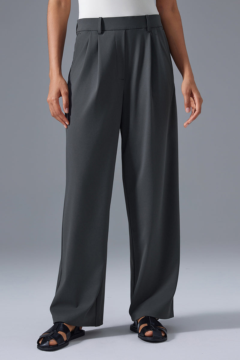 Women High-Waist Flowy Wide-Leg Quick-Dry Athletic Casual Pants